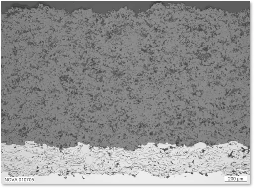 Thermal spraying comparison image for surface coating route discussion