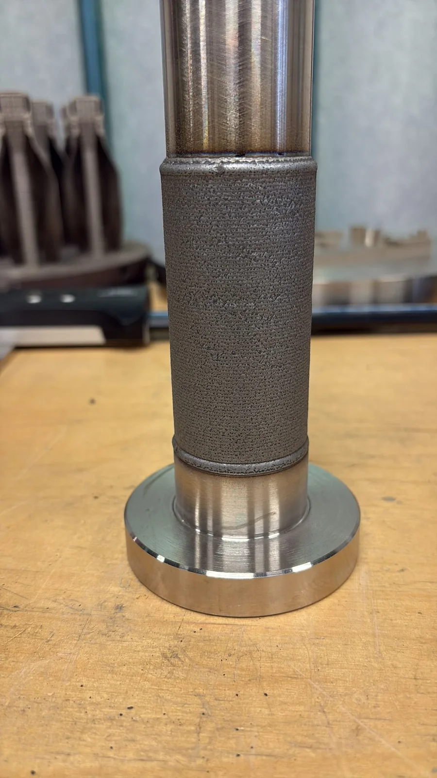 Spindle section after Inconel 718 LMD deposition